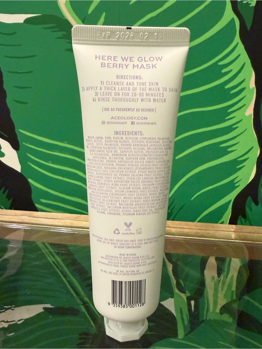 NWT Aceology Here We Glow Berry Mask 65ml 2.19 oz Full Size